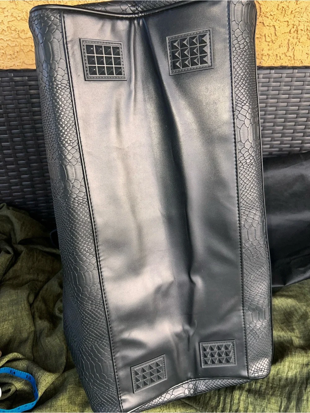 Black Vegan leather Weekender bag